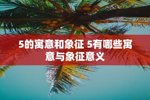 5的寓意和象征 5有哪些寓意与象征意义