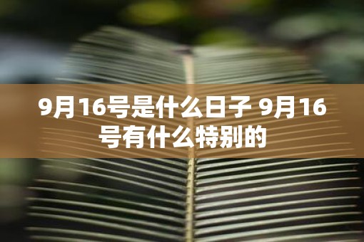 9月16号是什么日子 9月16号有什么特别的