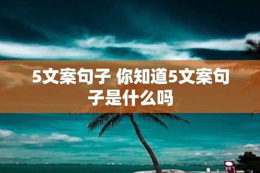 5文案句子 你知道5文案句子是什么吗