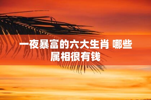 一夜暴富的六大生肖 哪些属相很有钱