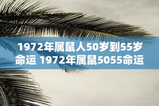 1972年属鼠人50岁到55岁命运 1972年属鼠5055命运如何