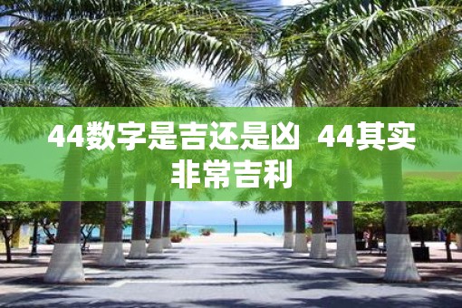 44数字是吉还是凶  44其实非常吉利
