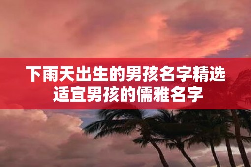 下雨天出生的男孩名字精选 适宜男孩的儒雅名字