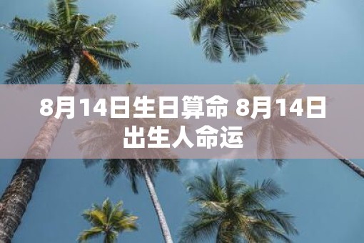 8月14日生日算命 8月14日出生人命运