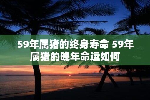 59年属猪的终身寿命 59年属猪的晚年命运如何