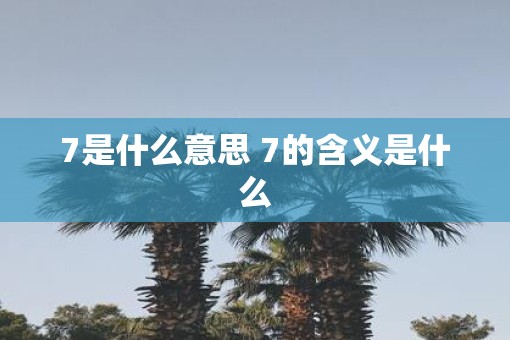 7是什么意思 7的含义是什么
