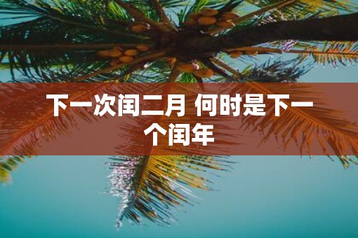 下一次闰二月 何时是下一个闰年