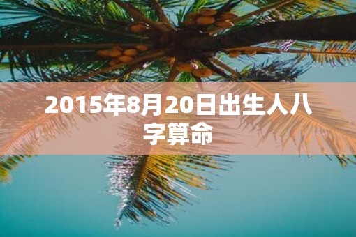 2015年8月20日出生人八字算命