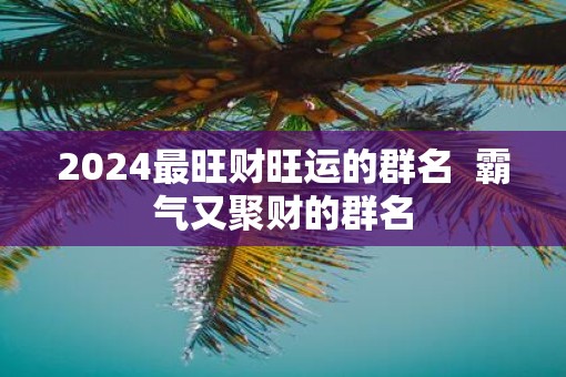 2025最旺财旺运的群名  霸气又聚财的群名