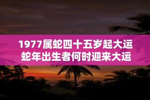 1977属蛇四十五岁起大运 蛇年出生者何时迎来大运