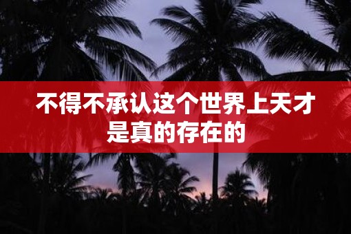 不得不承认这个世界上天才是真的存在的