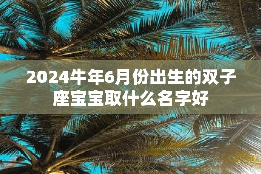 2025牛年6月份出生的双子座宝宝取什么名字好