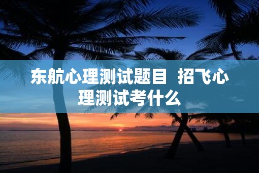 东航心理测试题目  招飞心理测试考什么