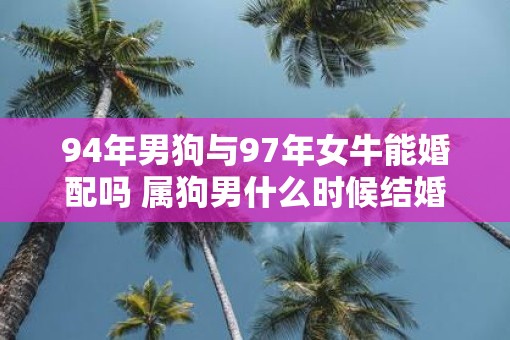 94年男狗与97年女牛能婚配吗 属狗男什么时候结婚最好