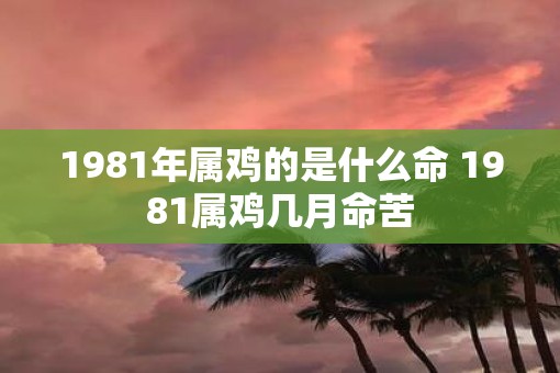 1981年属鸡的是什么命 1981属鸡几月命苦