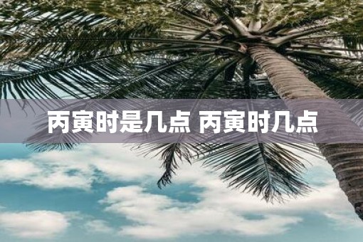 丙寅时是几点 丙寅时几点