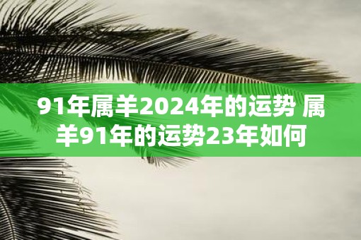 91年属羊2025年的运势 属羊91年的运势23年如何