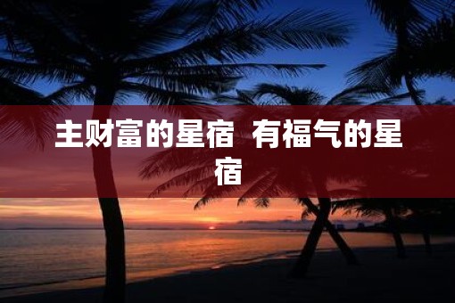 主财富的星宿  有福气的星宿