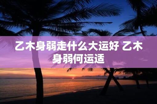 乙木身弱走什么大运好 乙木身弱何运适 乙木身弱走什么大运好 乙木身弱何运适