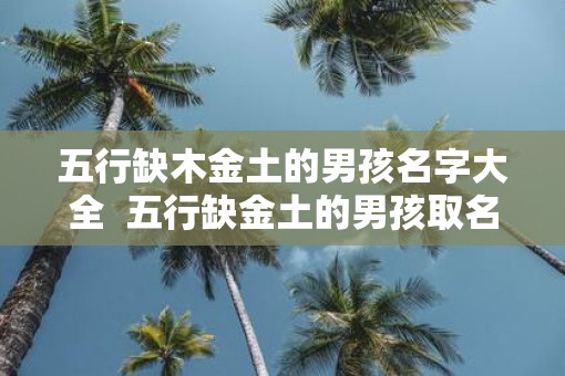 五行缺木金土的男孩名字大全  五行缺金土的男孩取名宝典