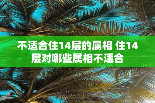 不适合住14层的属相 住14层对哪些属相不适合