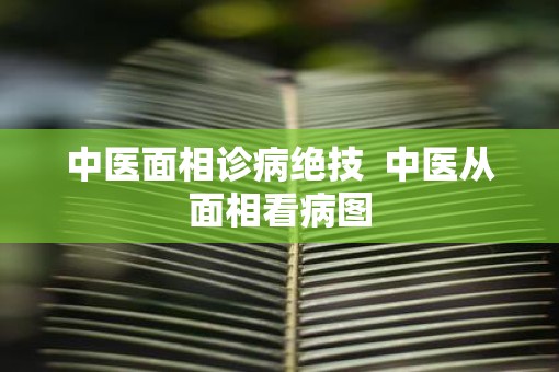 中医面相诊病绝技  中医从面相看病图