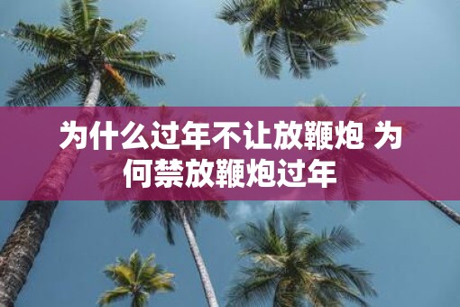 为什么过年不让放鞭炮 为何禁放鞭炮过年