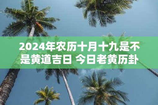 2025年农历十月十九是不是黄道吉日 今日老黄历卦象