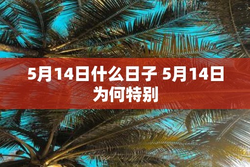 5月14日什么日子 5月14日为何特别