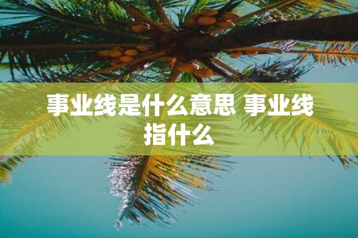 事业线是什么意思 事业线指什么