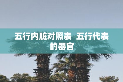 五行内脏对照表  五行代表的器官