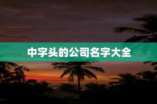 中字头的公司名字大全