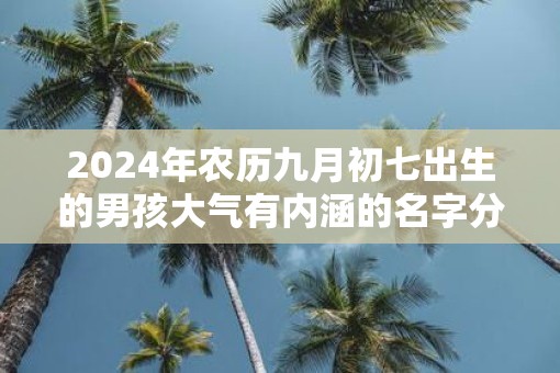 2025年农历九月初七出生的男孩大气有内涵的名字分享