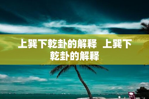 上巽下乾卦的解释  上巽下乾卦的解释