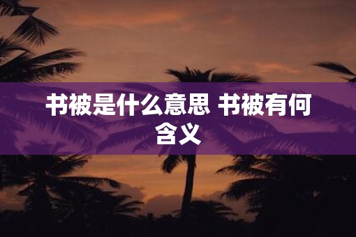 书被是什么意思 书被有何含义