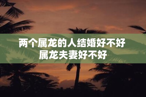 两个属龙的人结婚好不好 属龙夫妻好不好