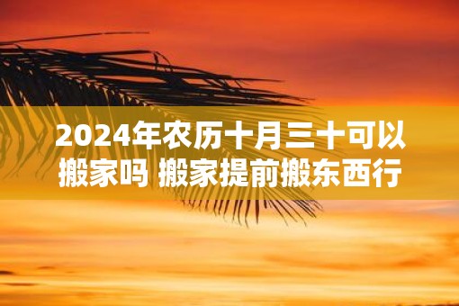 2025年农历十月三十可以搬家吗 搬家提前搬东西行吗