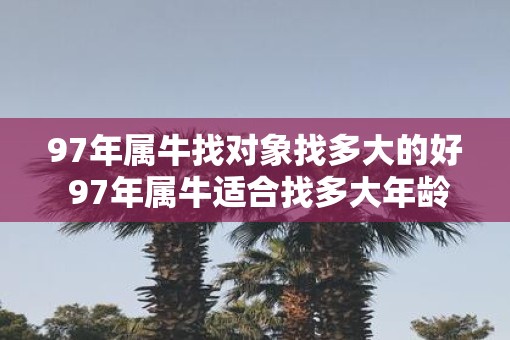 97年属牛找对象找多大的好 97年属牛适合找多大年龄的对象