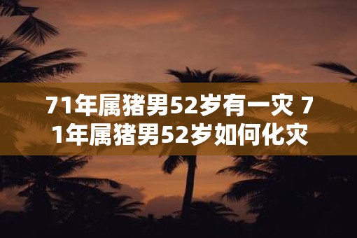 71年属猪男52岁有一灾 71年属猪男52岁如何化灾