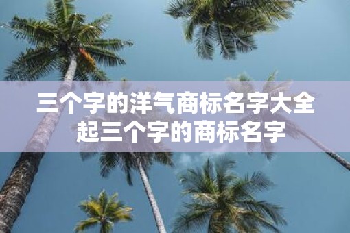 三个字的洋气商标名字大全  起三个字的商标名字