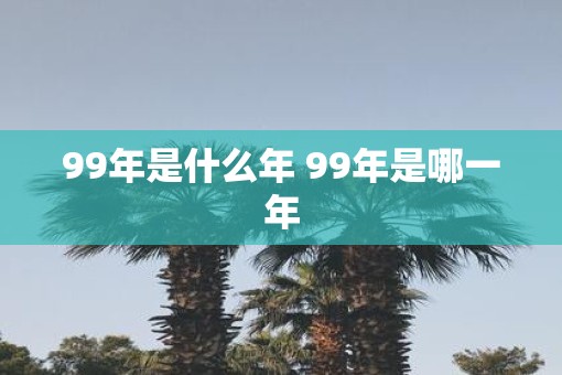 99年是什么年 99年是哪一年