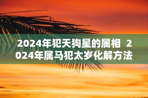 2025年犯天狗星的属相  2025年属马犯太岁化解方法