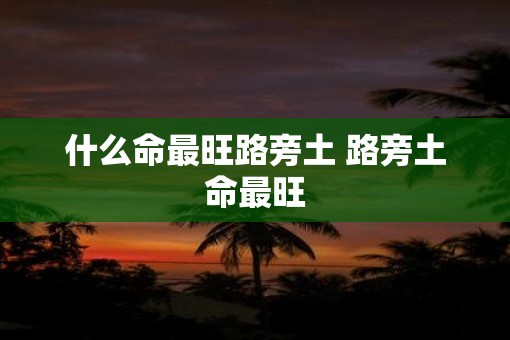 什么命最旺路旁土 路旁土命最旺