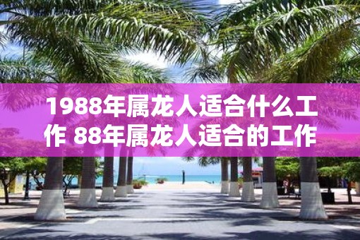 1988年属龙人适合什么工作 88年属龙人适合的工作