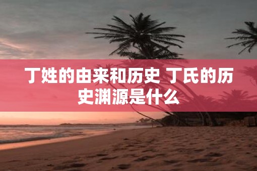 丁姓的由来和历史 丁氏的历史渊源是什么