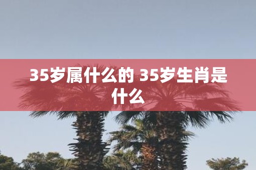 35岁属什么的 35岁生肖是什么