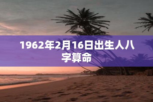 1962年2月16日出生人八字算命