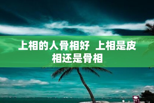 上相的人骨相好  上相是皮相还是骨相