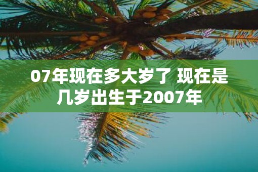07年现在多大岁了 现在是几岁出生于2007年