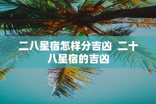 二八星宿怎样分吉凶  二十八星宿的吉凶